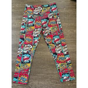 Constantly Varied Gear Womens Leggings Capri Crop Pockets Pink Knockout Comic XS